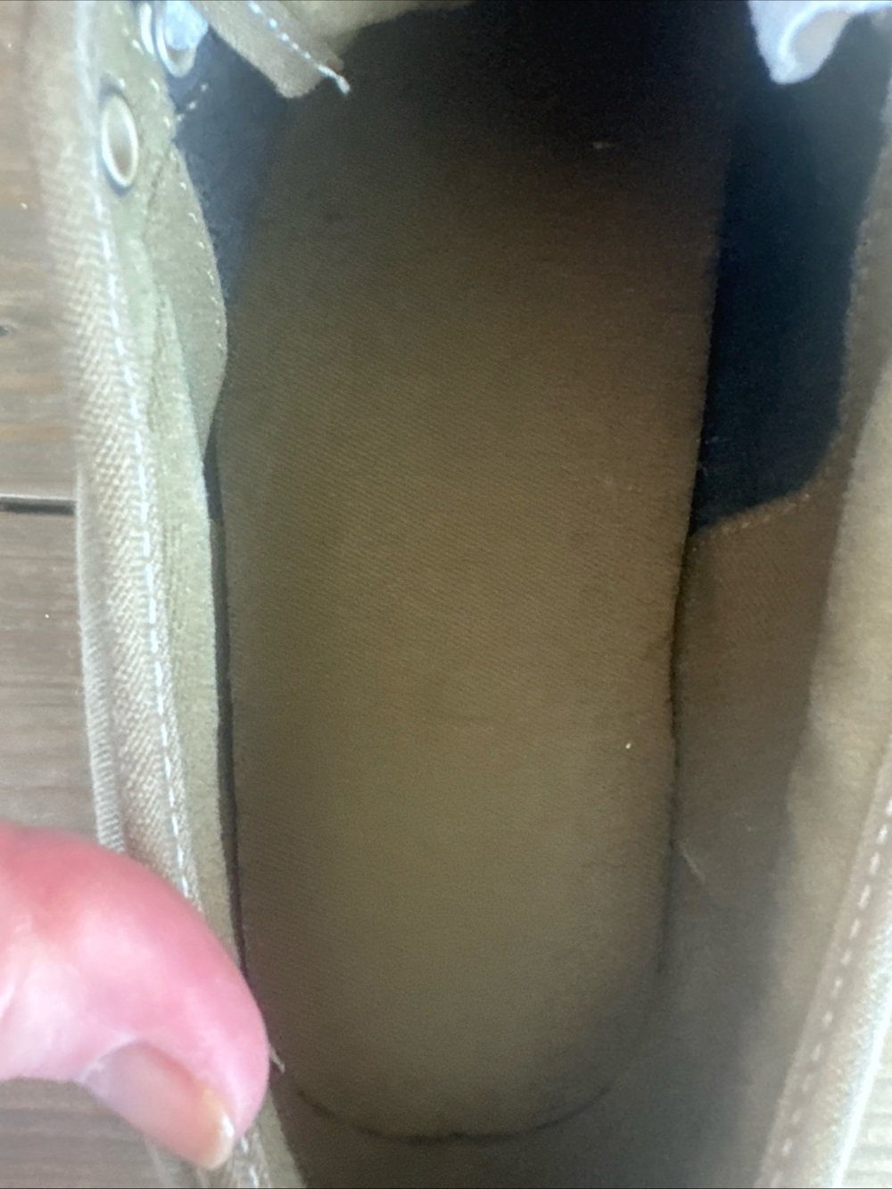 Vans Tan Canvas Low-Top Slip-On Sneakers with White Laces - Picture 5 of 5